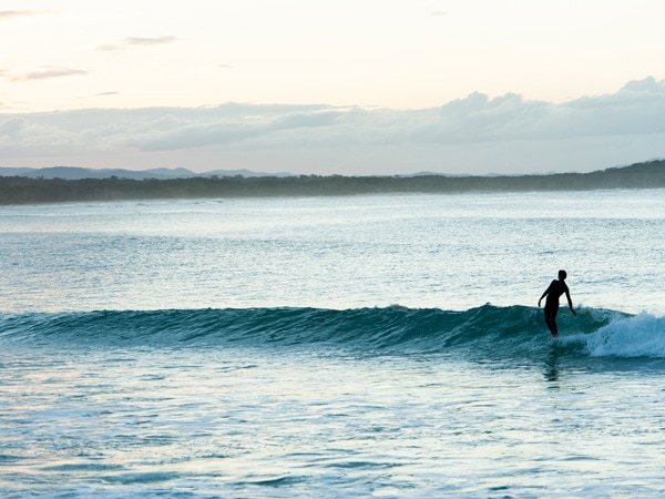 surfing in Crescent Head, NSW