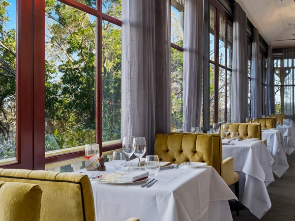 The window seats at Darley's Restaurant in Katoomba