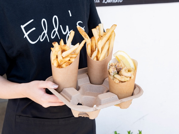 fried calamari and fries at Eddy’s, Sydney NSW