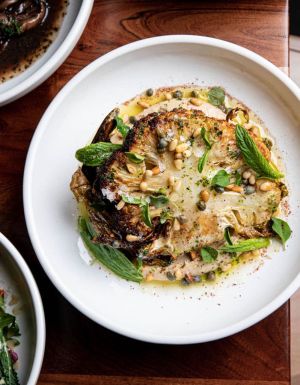 a table-top view of dishes at Ates in Blackheath Blue Mountains