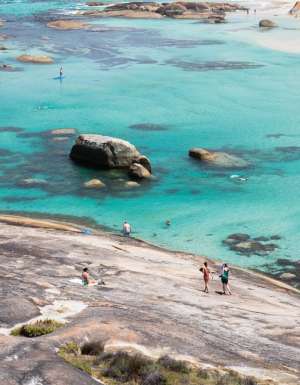 People swimming at the beach in Denmark