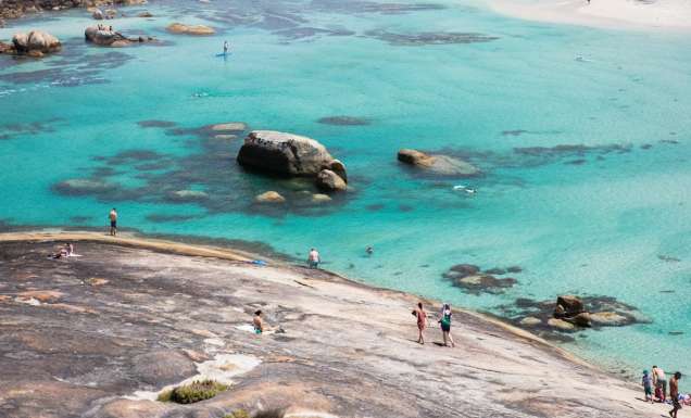 People swimming at the beach in Denmark