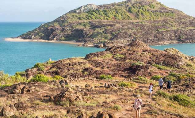 People walking to the northernmost tip of Australia in Cape York