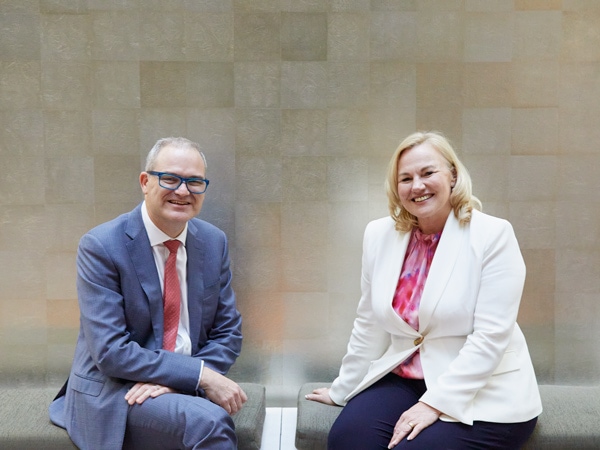 Australian Travellerco-founder Quentin Long and Tourism Australia managing director Phillipa Harrison