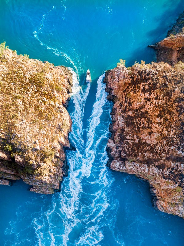 Horizontal Falls from above, Kimberley Quest
