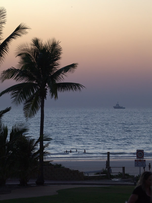 a beach in Broome at sunset