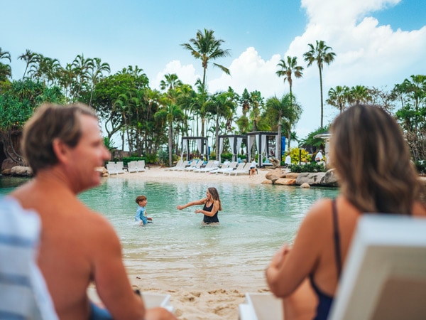 Family at the pool at JW Marriot on the Gold Coast