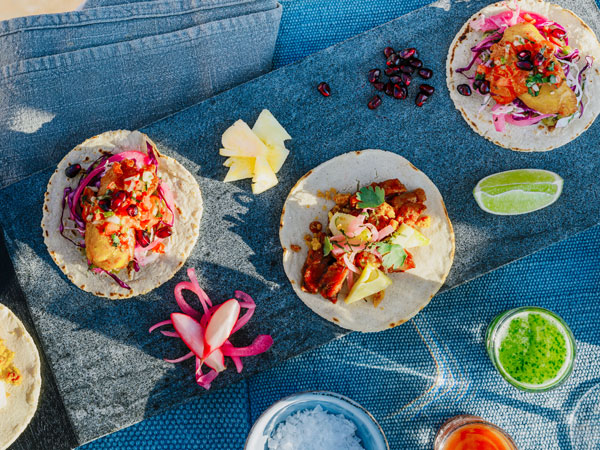 a table-top view of Mexican food at MAYA Mexican, Brisbane