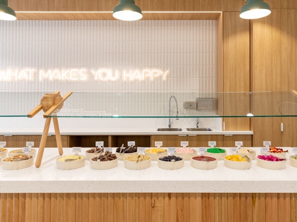 the yoghurt counter at Yo-Chi, Adelaide SA