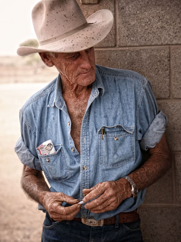 an outback man in Akubra