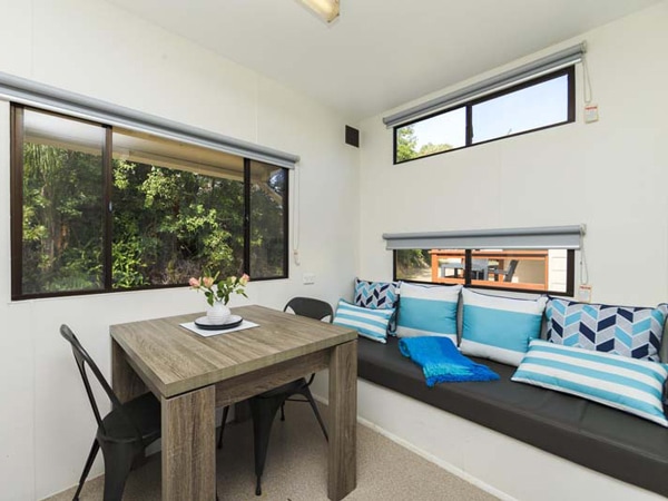 the living interior at Reflections Holiday Parks Nambucca Heads