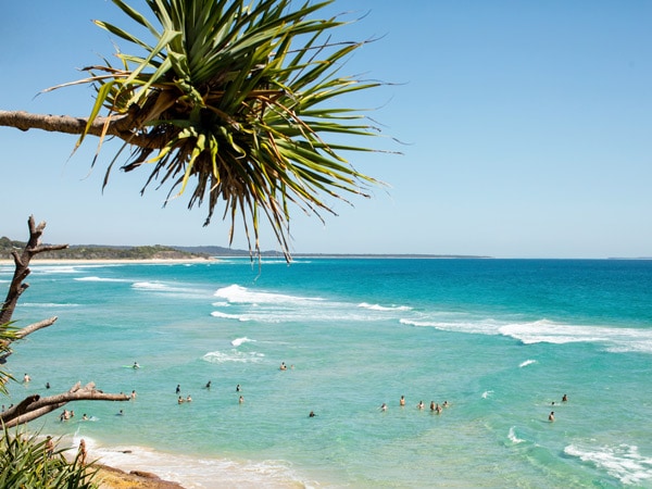 swimming and surfing on North Stradbroke Island 