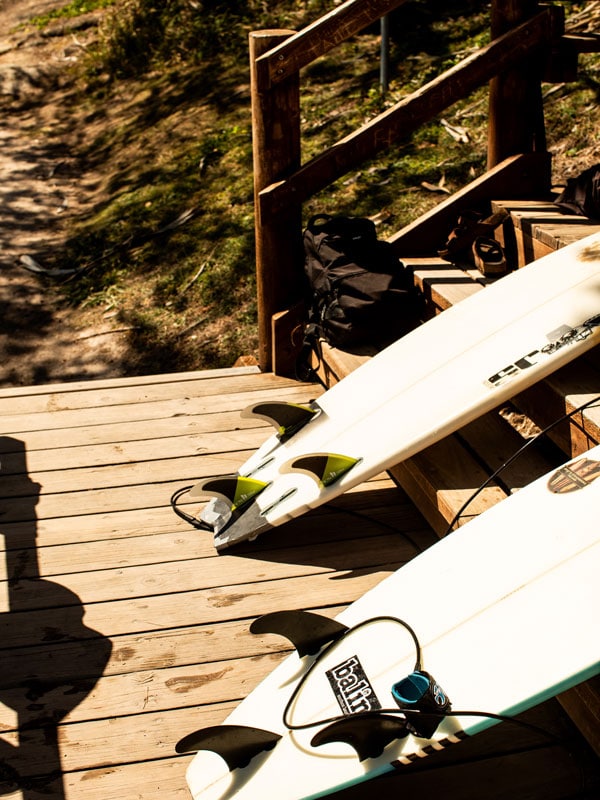 surfboards on the wooden floor