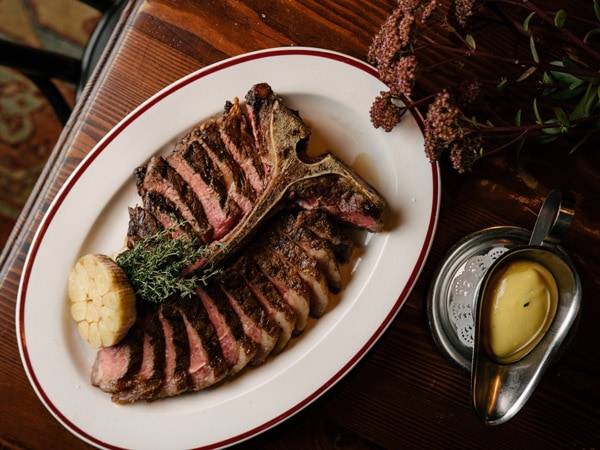 a T-Bone steak at Restaurant Hubert, Sydney NSW