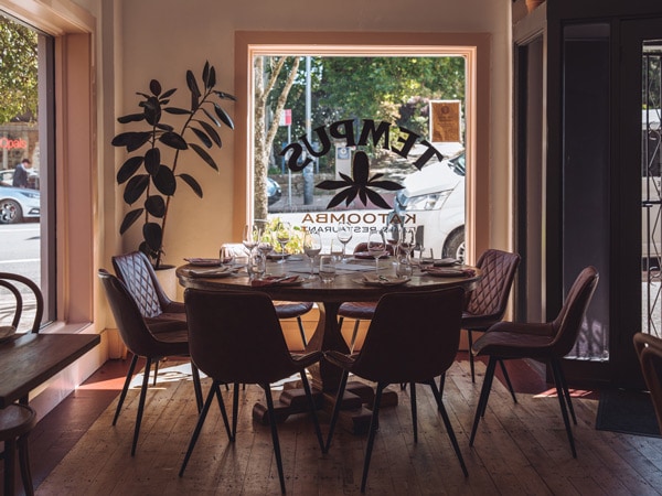 the dining interior at Tempus Katoomba