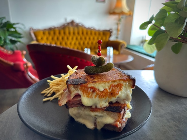 a plate of cheese jaffles at The Old Seven, Brisbane Qld