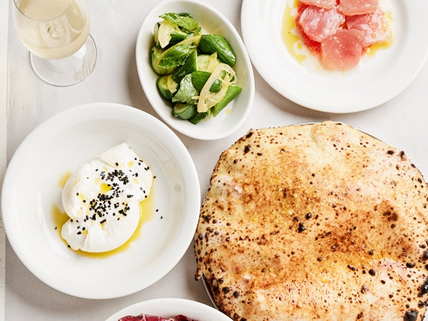 a table-top view of food at Totti’s, Lorne Vic