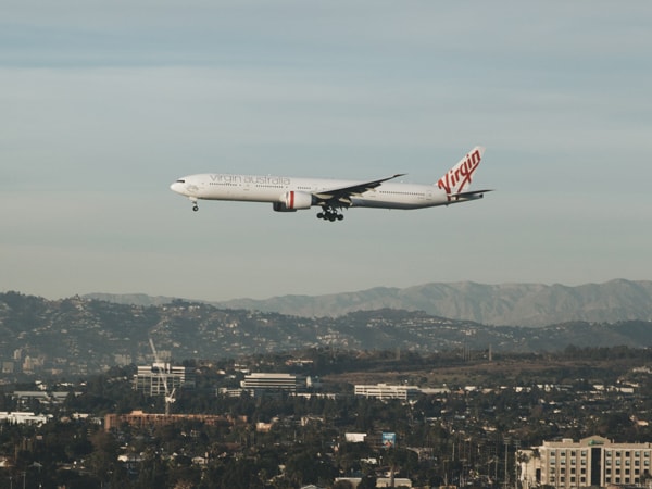 the Virgin Australia plane flying