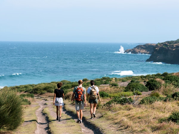 friends enjoying a coastal walk through Wallarah National Park, Lake Macquarie