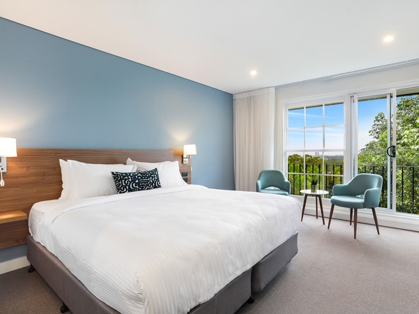 the executive king room interior at Killara Hotel and Suites