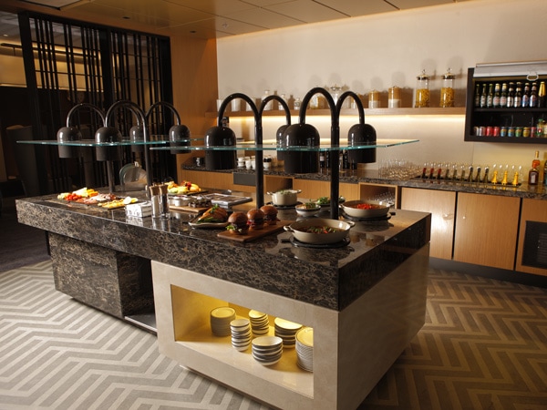 the dining room at Singapore Airlines SilverKris First Lounge, Sydney