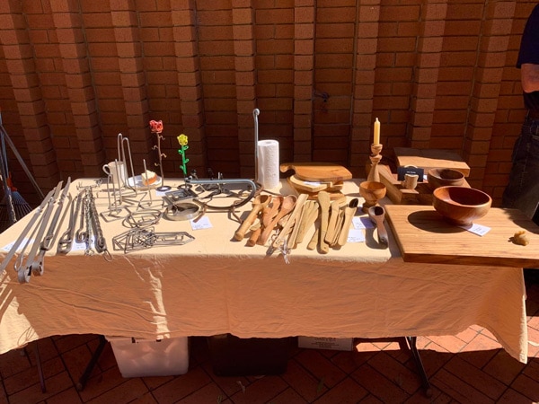 locally made crafts on display at Bilpin Community Markets and Café