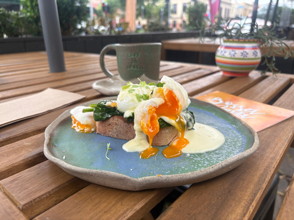 creamy poached egg at Bossa Nova, Carlton