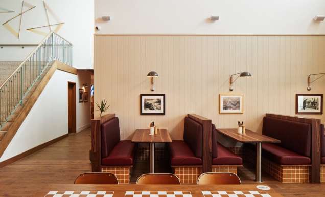 the light-filled interior of The Beach Hotel pub in Newcastle