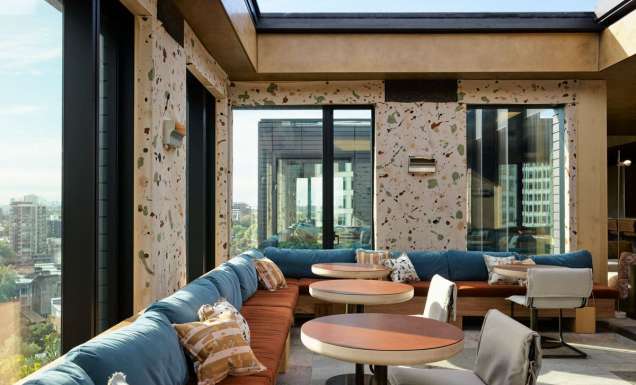 the rooftop dining at Kiln restaurant, Ace hotel