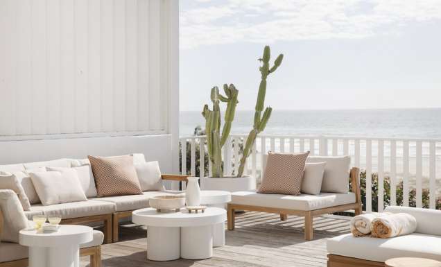 the pool deck at Rolling Seas, Billinga Beach, Qld