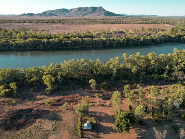 an aerial view of Hairy Dogs Fishing Camp 