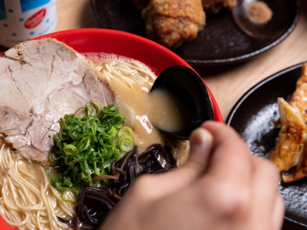 a bowl of ramen at Hakata Gensuke, Carlton