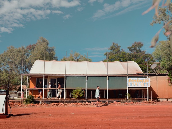 People gather at the store at Imintji Campground