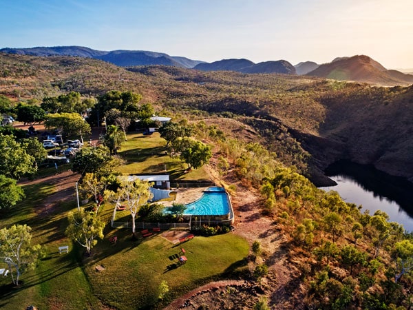 an aerial view of Lake Argyle Resort
