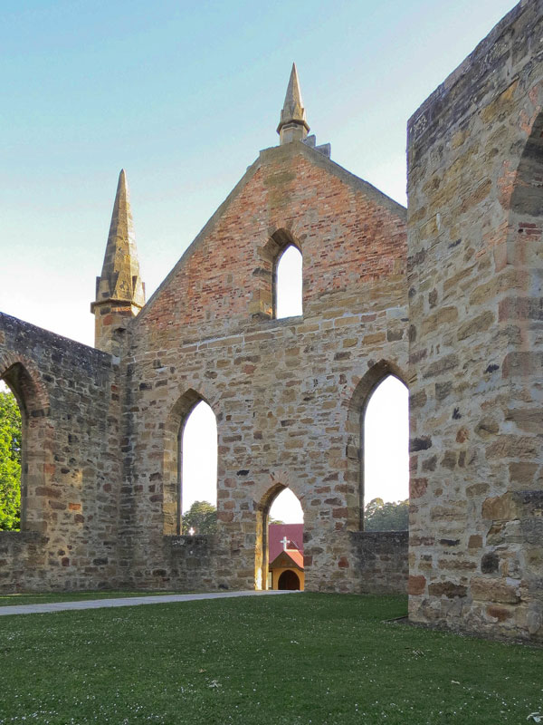 the church ruins at Port Arthur, Tasmania