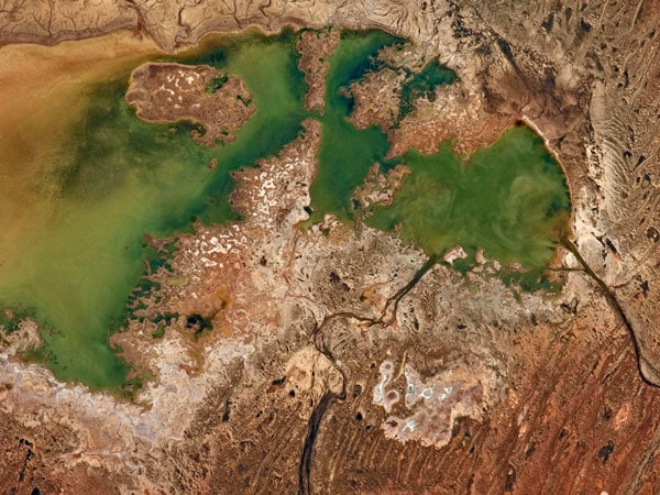 Aerial shot of Lake Cadibarrawirracanna in South Australia