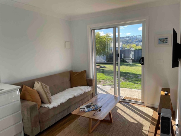 the interior of Dunes Retreat with windows