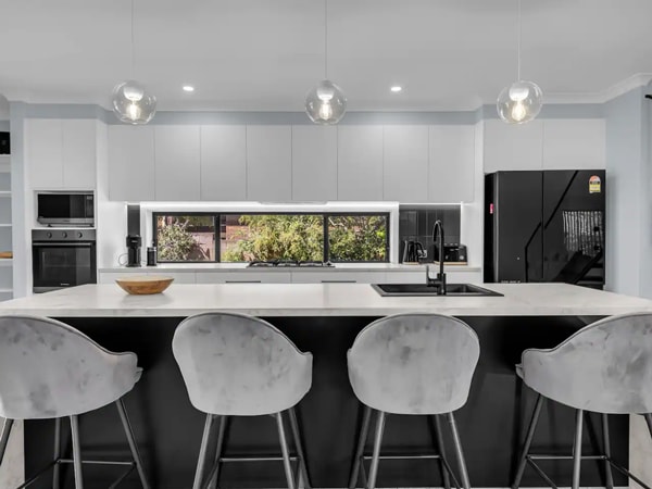 the modern kitchen at Heather Merimbula