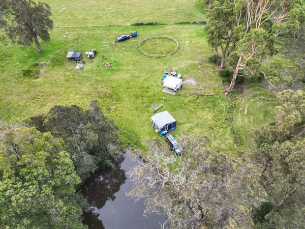 an aerial view of Kangarutha Farm (Tathra)