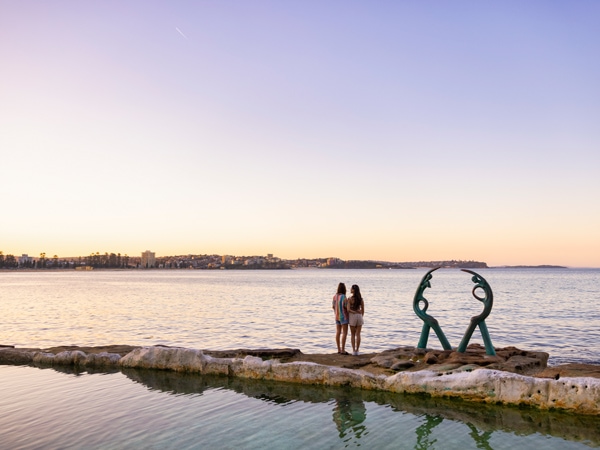 a couple spending the day at Fairy Bower Pool, Manly