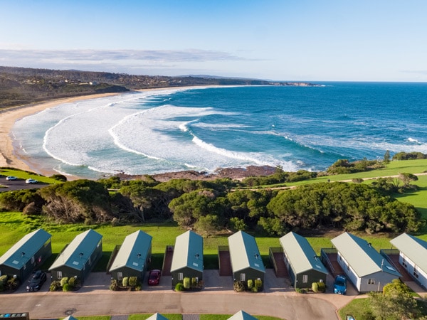 an aerial view of NRMA Merimbula Beach Holiday Resort