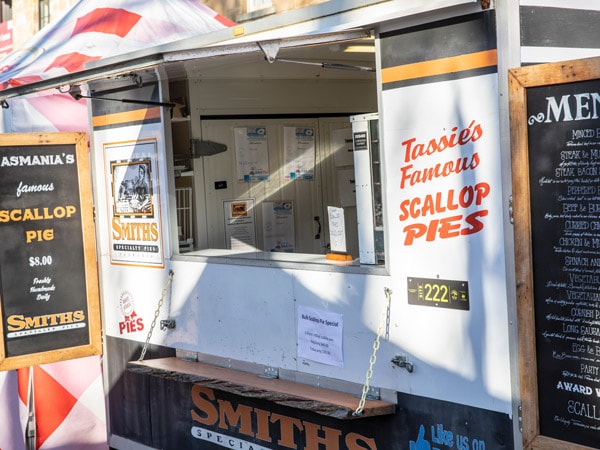 Scallop pie truck in Hobart Tasmania
