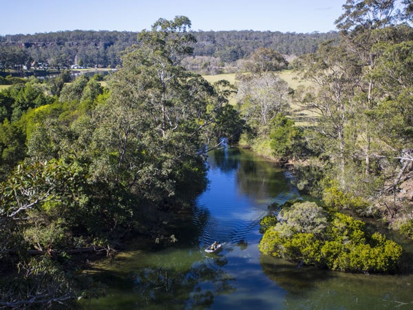 Scenic views of the Shoalhaven River passing through Nowra.