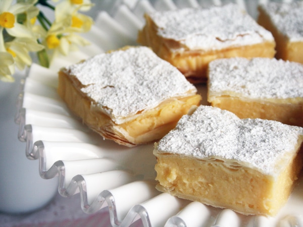 flaky vanilla pastries on a plate
