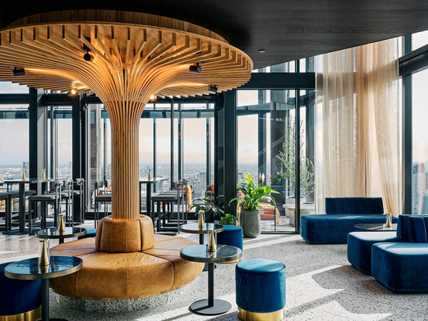 the stylish bar at Strato, Southbank