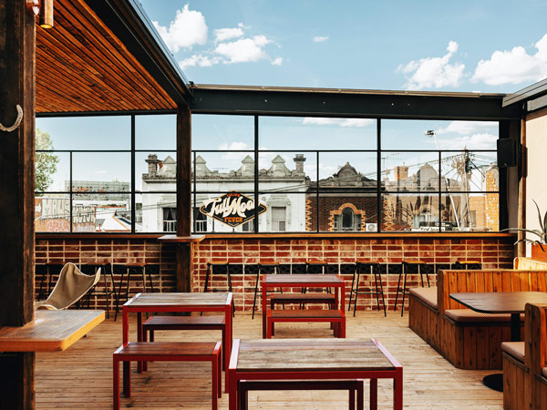 the rooftop bar at Full Moon Fever, Abbotsford