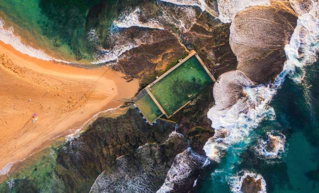 Mona Vale Rock Pool from above