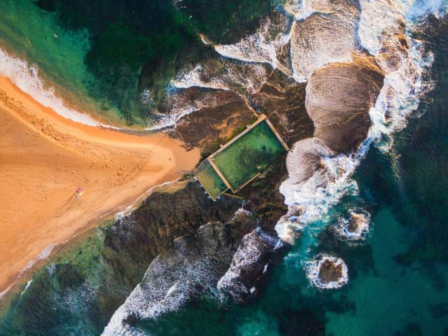 Mona Vale Rock Pool from above