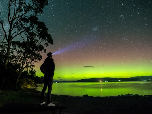 the view of Aurora Australis in Tasmania