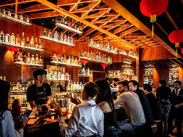people drinking inside Grain Bar